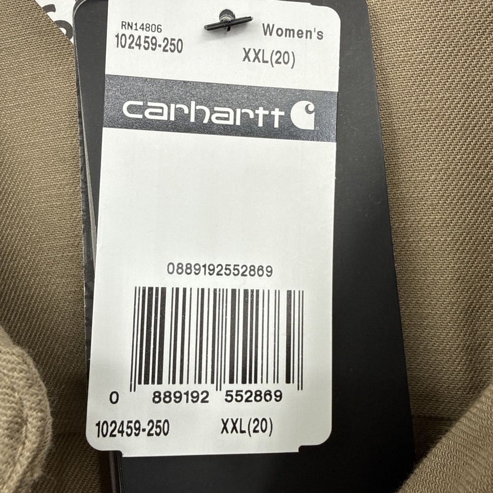 NWT Women's Khaki Carhartt Flame Resistant CAT 2 Long Sleeve Shirt Size 2XL. - Picture 7 of 10